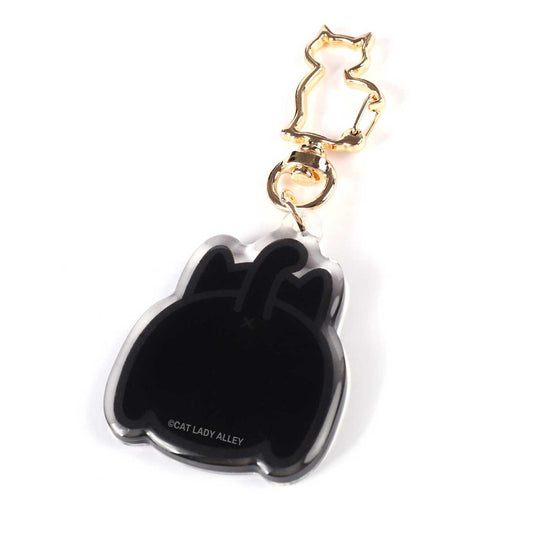 black cat butt keychain