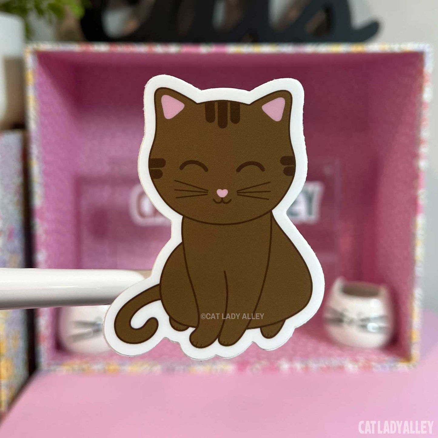brown tabby cat sticker