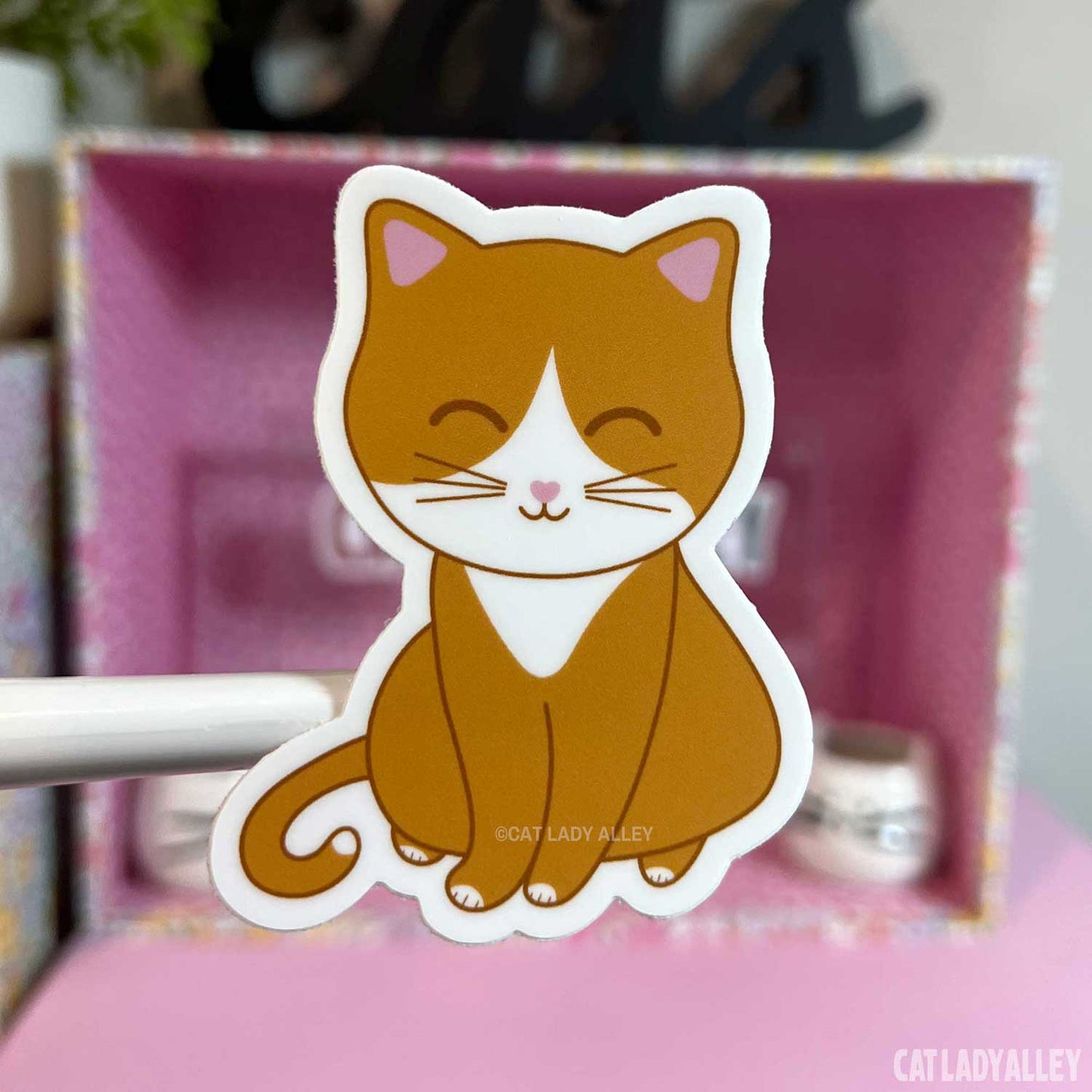 ginger and white cat sticker