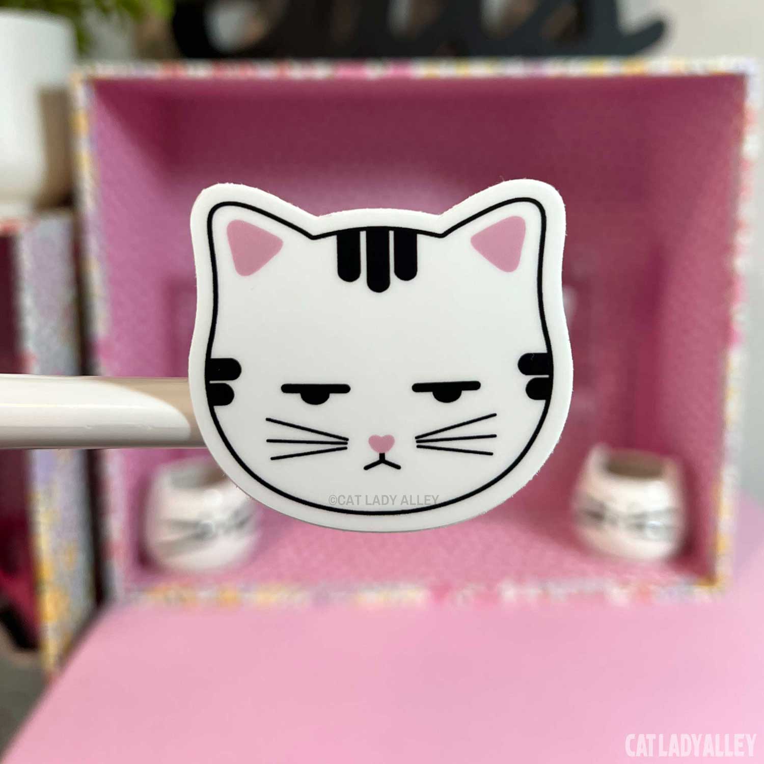 annoyed tabby cat sticker