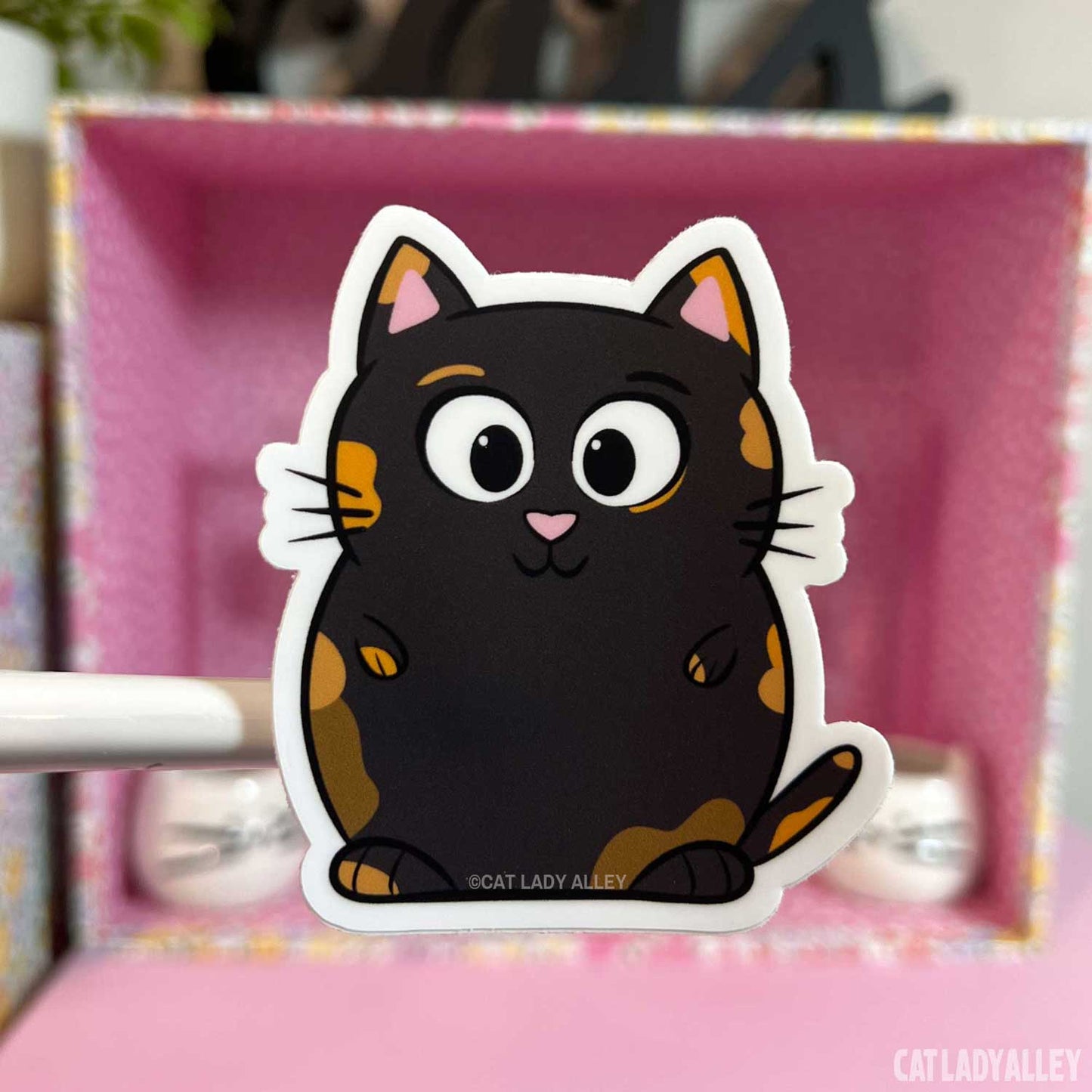 cute tortoiseshell cat sticker