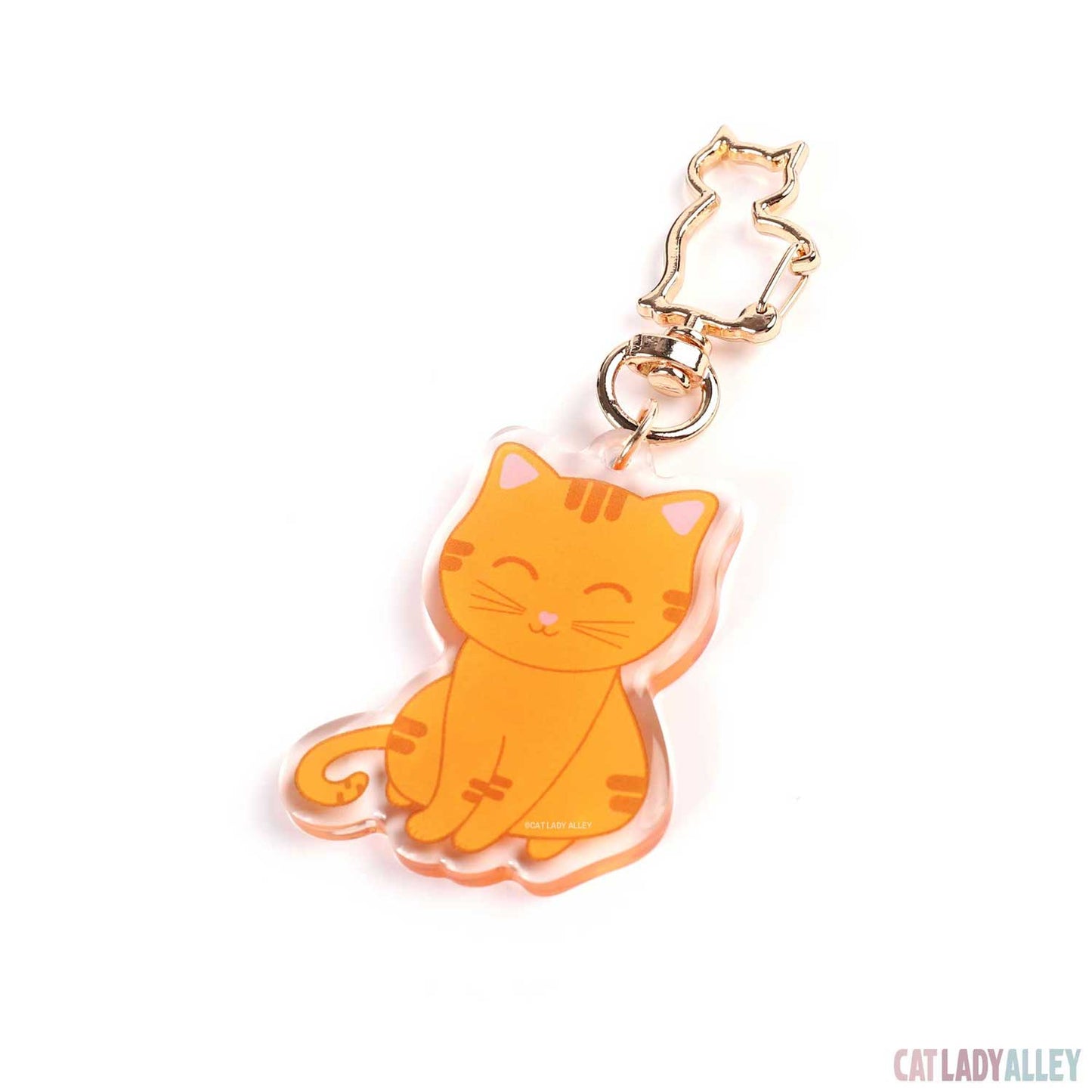 ginger tabby cat acrylic keychain
