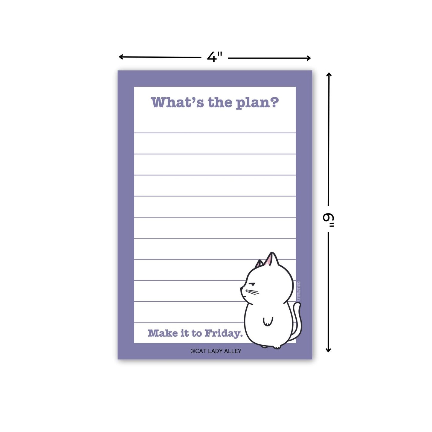 4x6 What's the Plan Cat Notepad