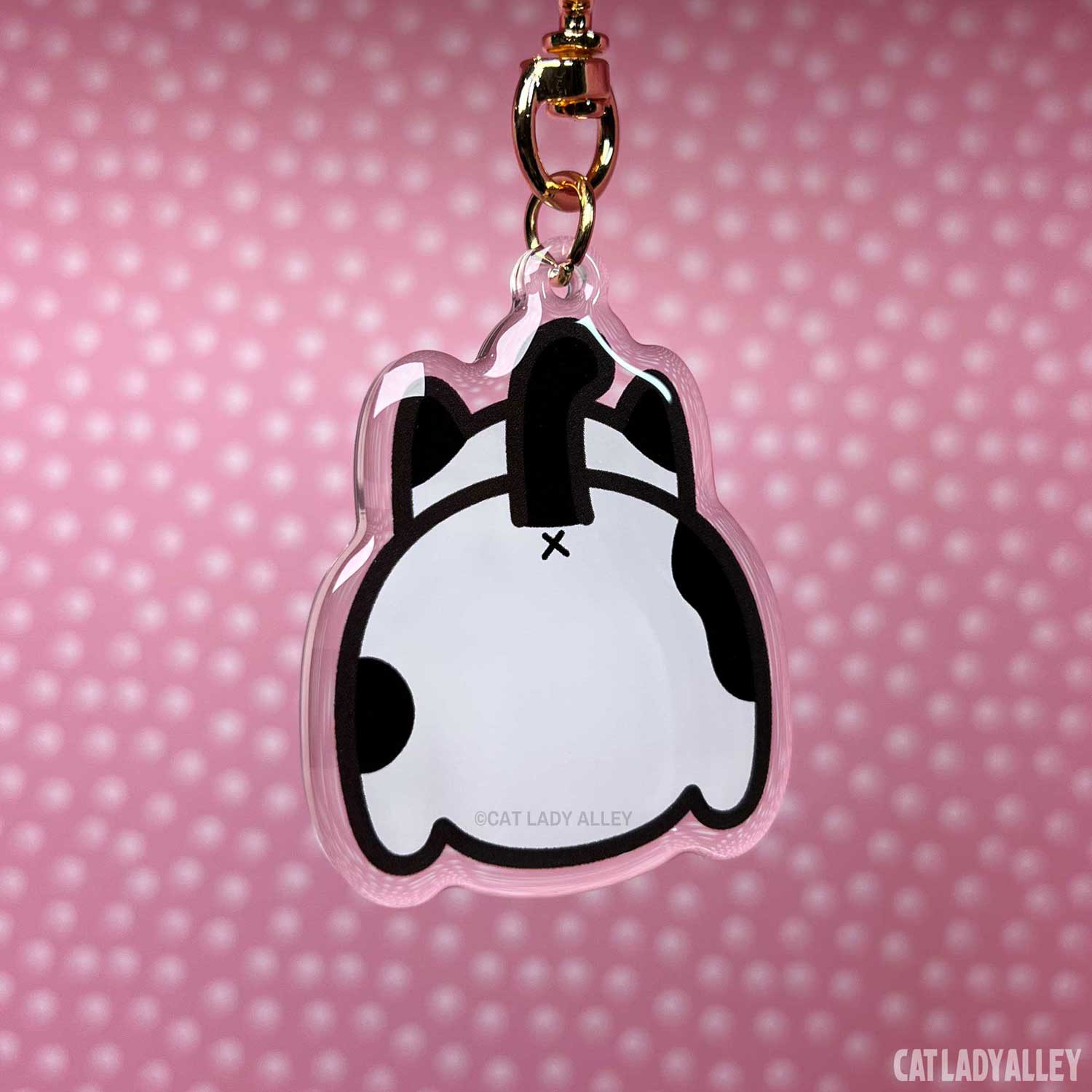 cow kitty cat butt keychain