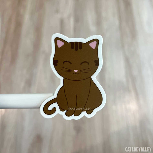 brown tabby cat sticker