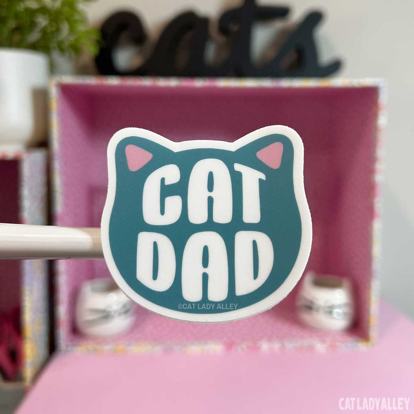 cat dad sticker cat shape