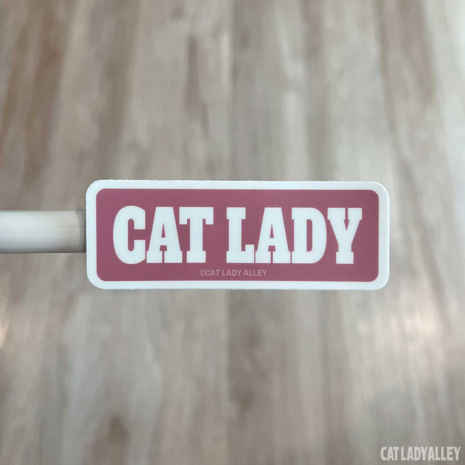 pink cat lady vinyl sticker