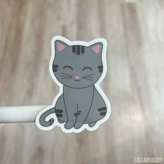 gray tabby cat sticker