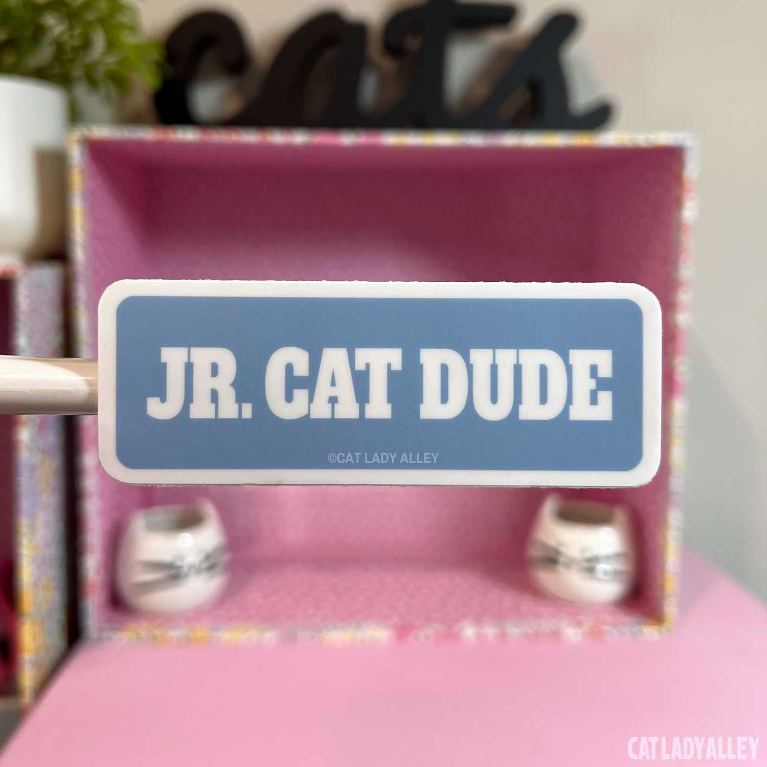 blue junior cat dude sticker