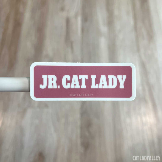 pink jr cat lady sticker