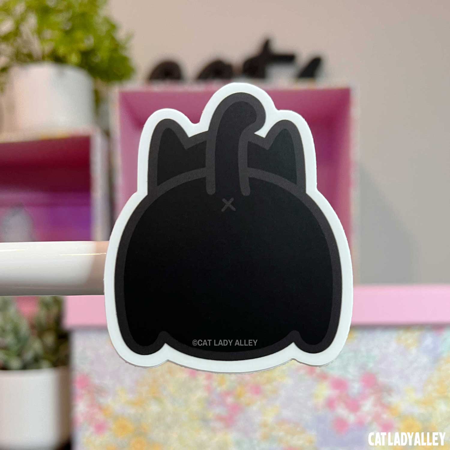 black cat butt sticker