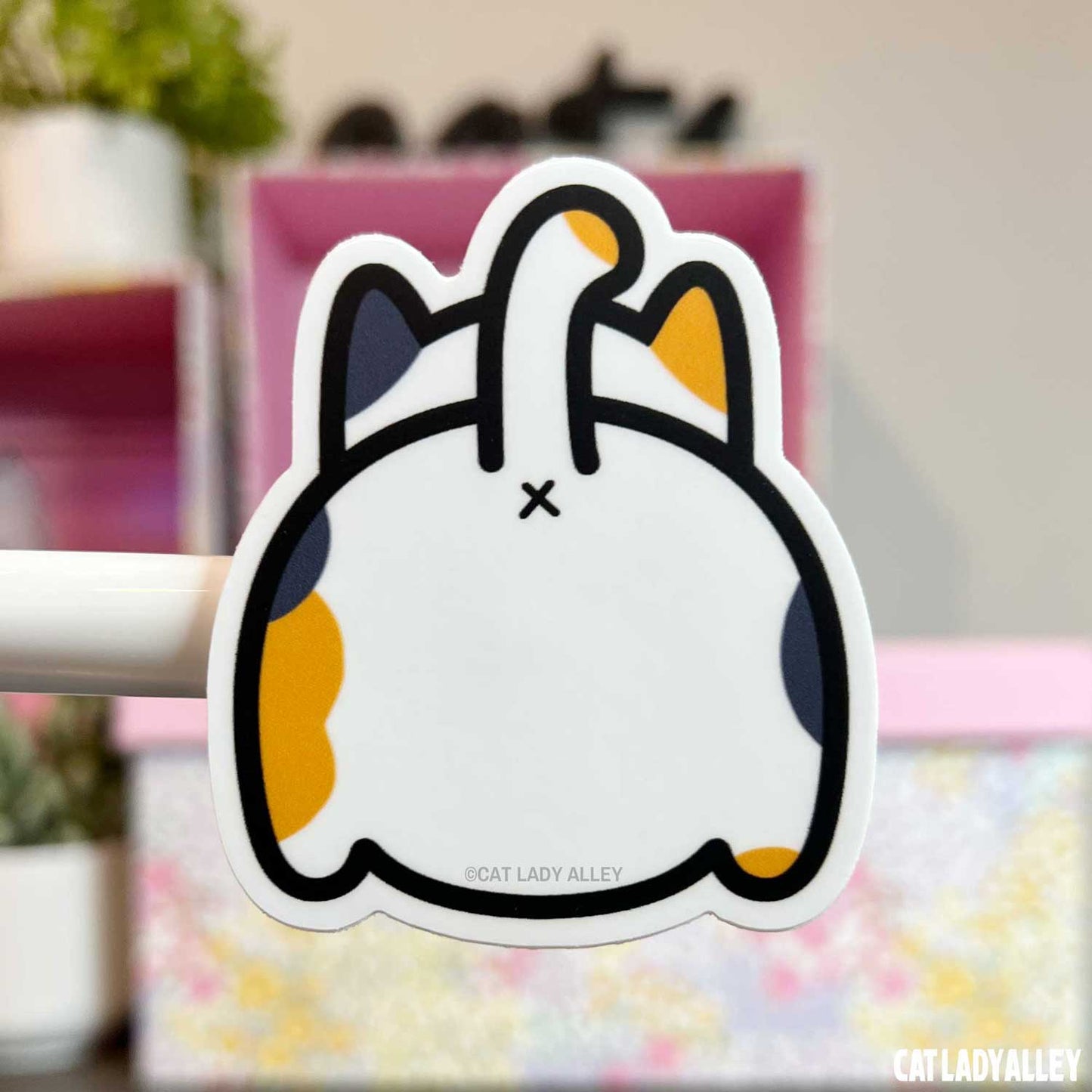 calico cat butt sticker