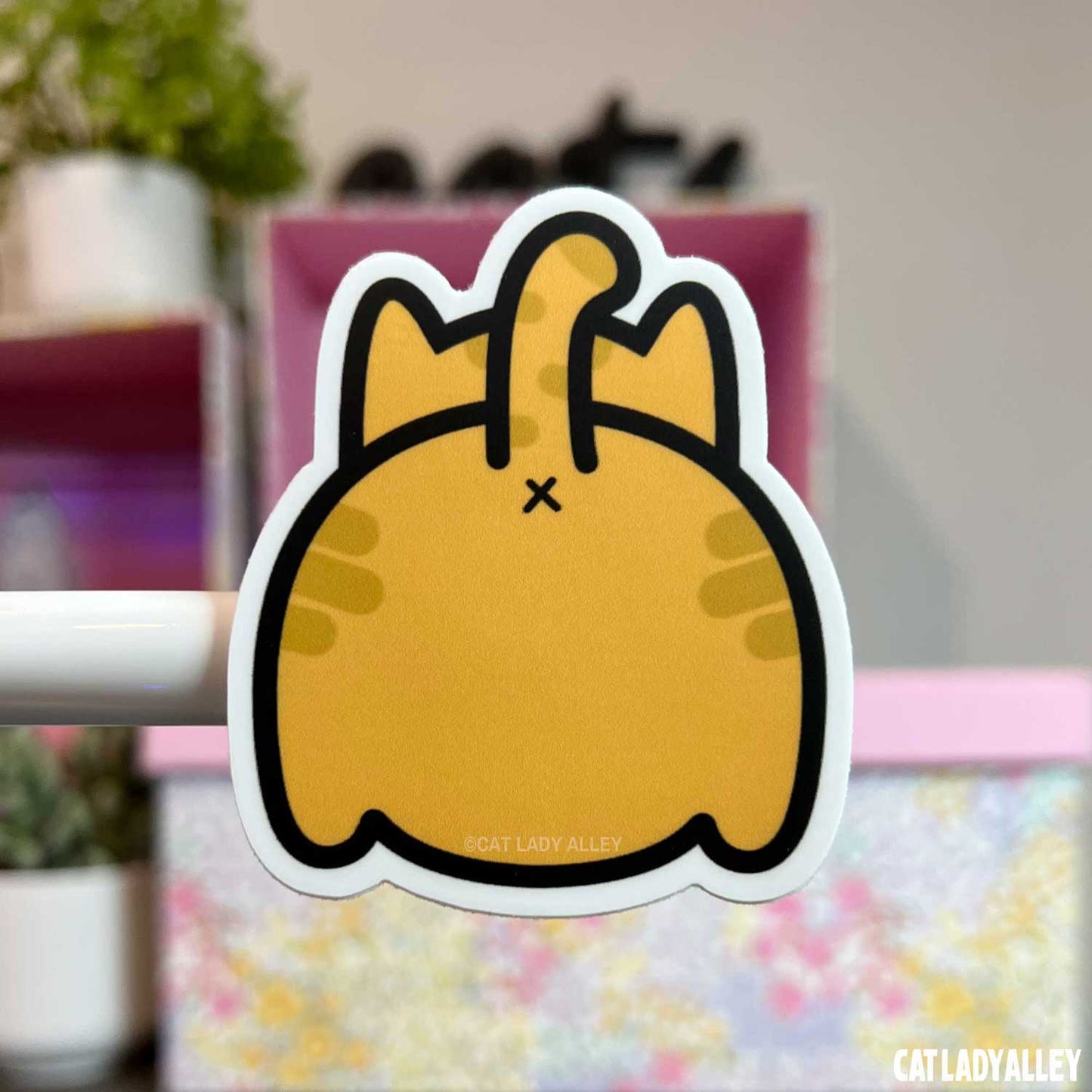 orange tabby cat butt sticker