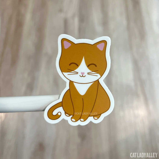 orange and white cat sticker