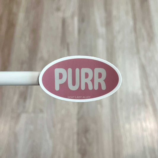 oval purr cat sticker