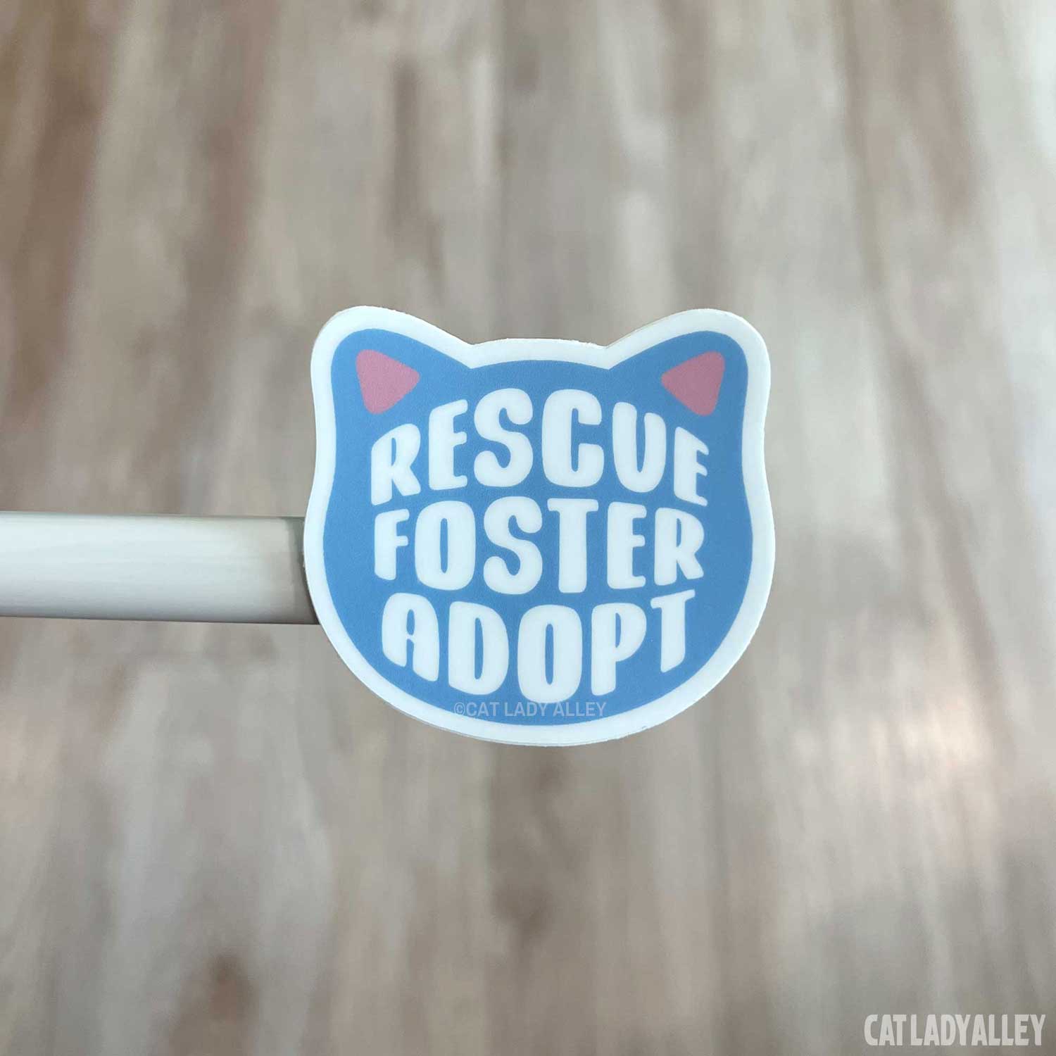 blue rescue foster adopt cat sticker