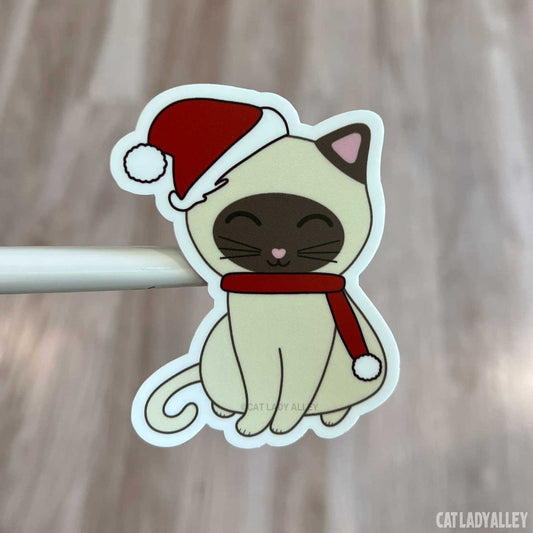 Holiday Seal Point Cat Sticker