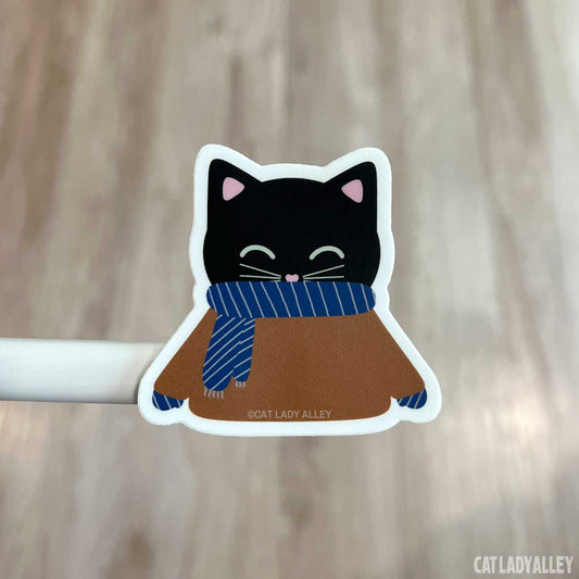 sweater black cat sticker