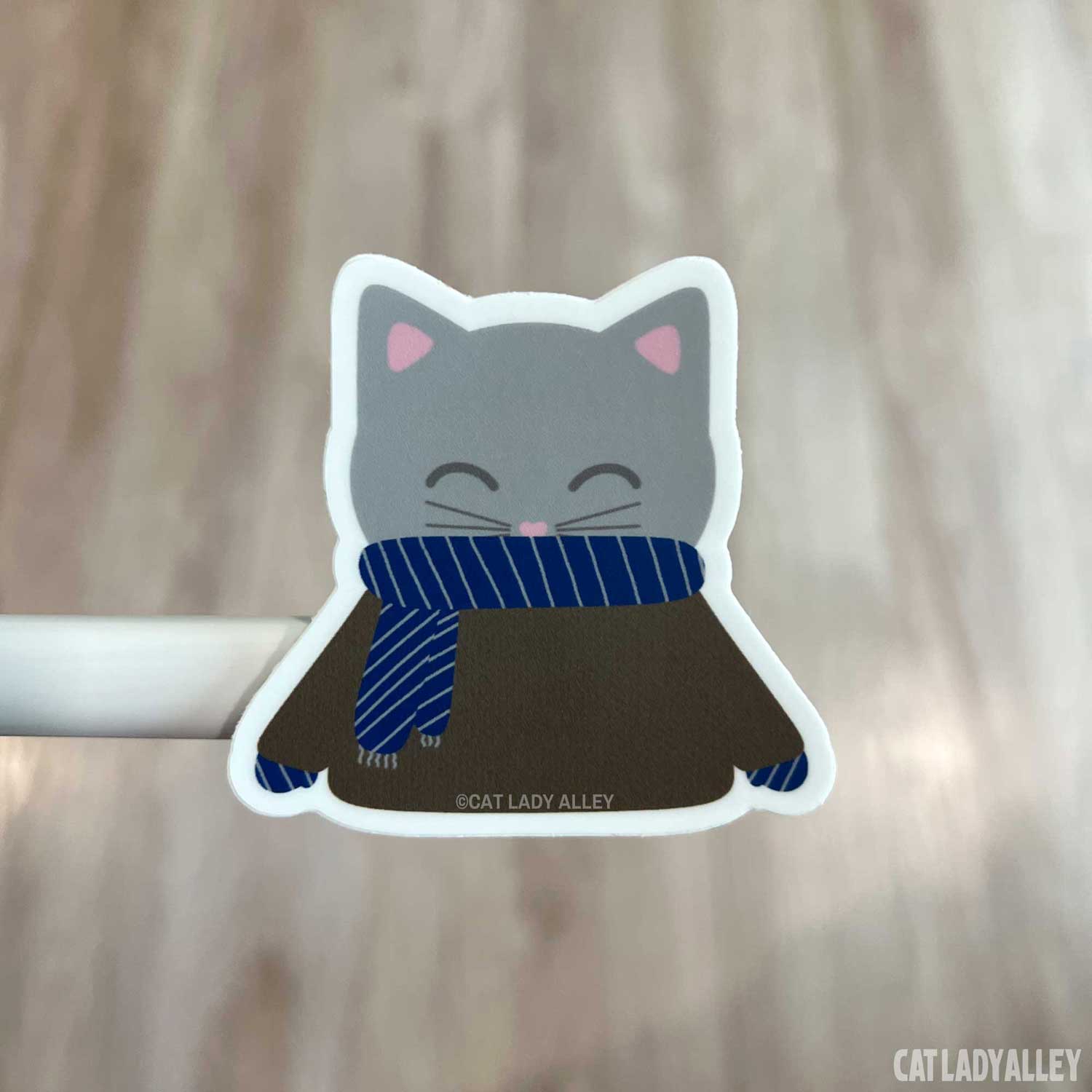 gray sweater cat sticker