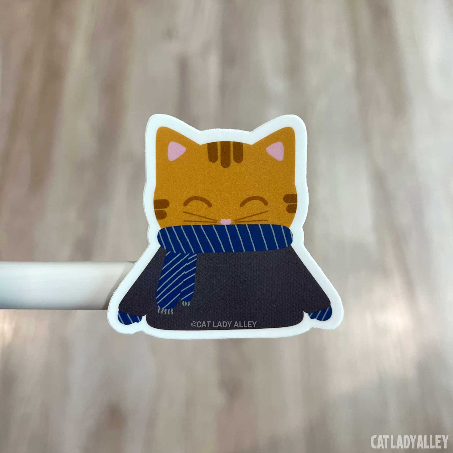 Sweater Kitty Orange Tabby Cat Sticker