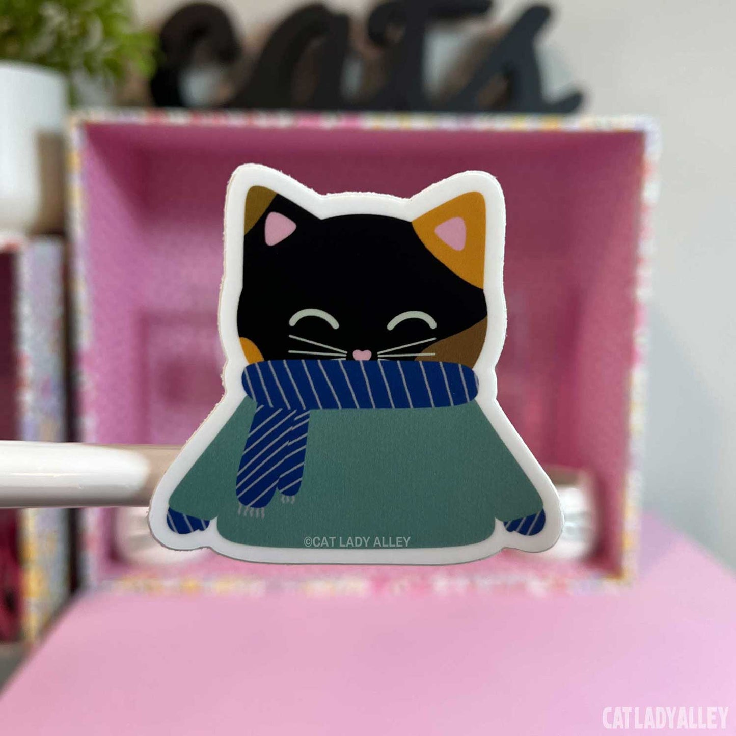 sweater tortoiseshell cat sticker