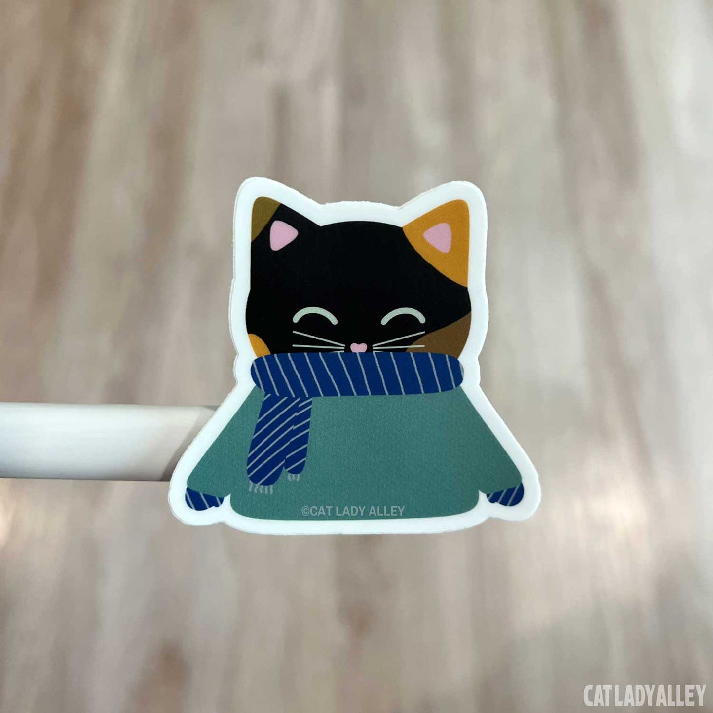 sweater tortie cat sticker