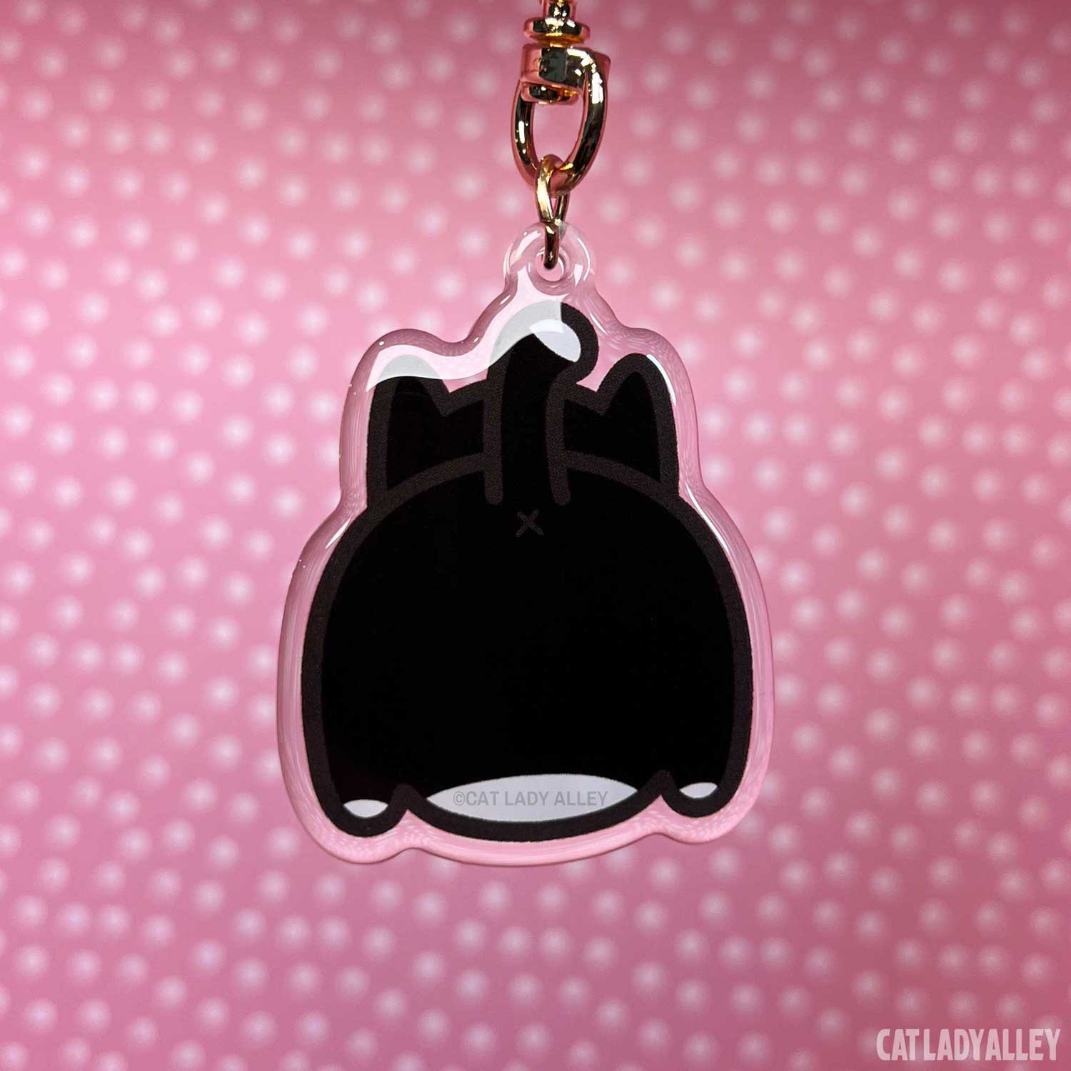 tuxedo cat butt keychain