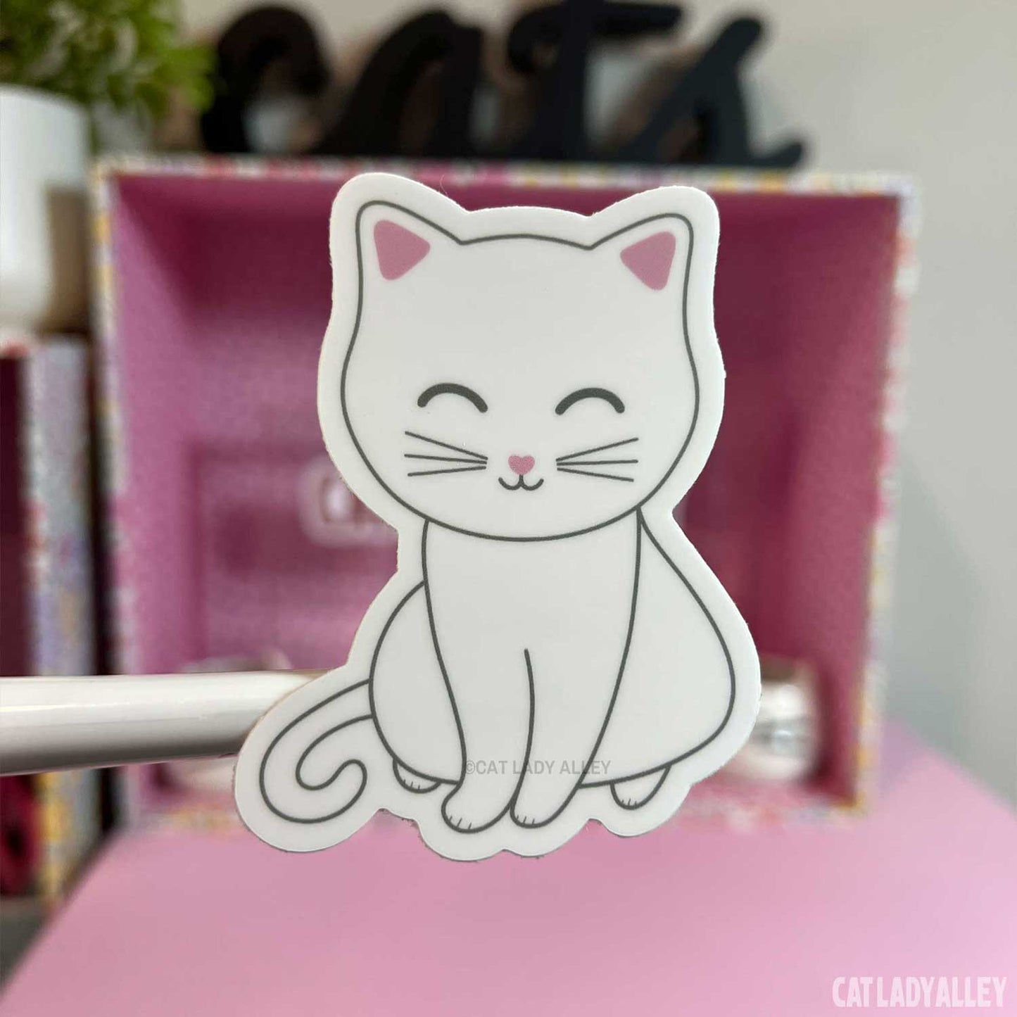 white cat sticker