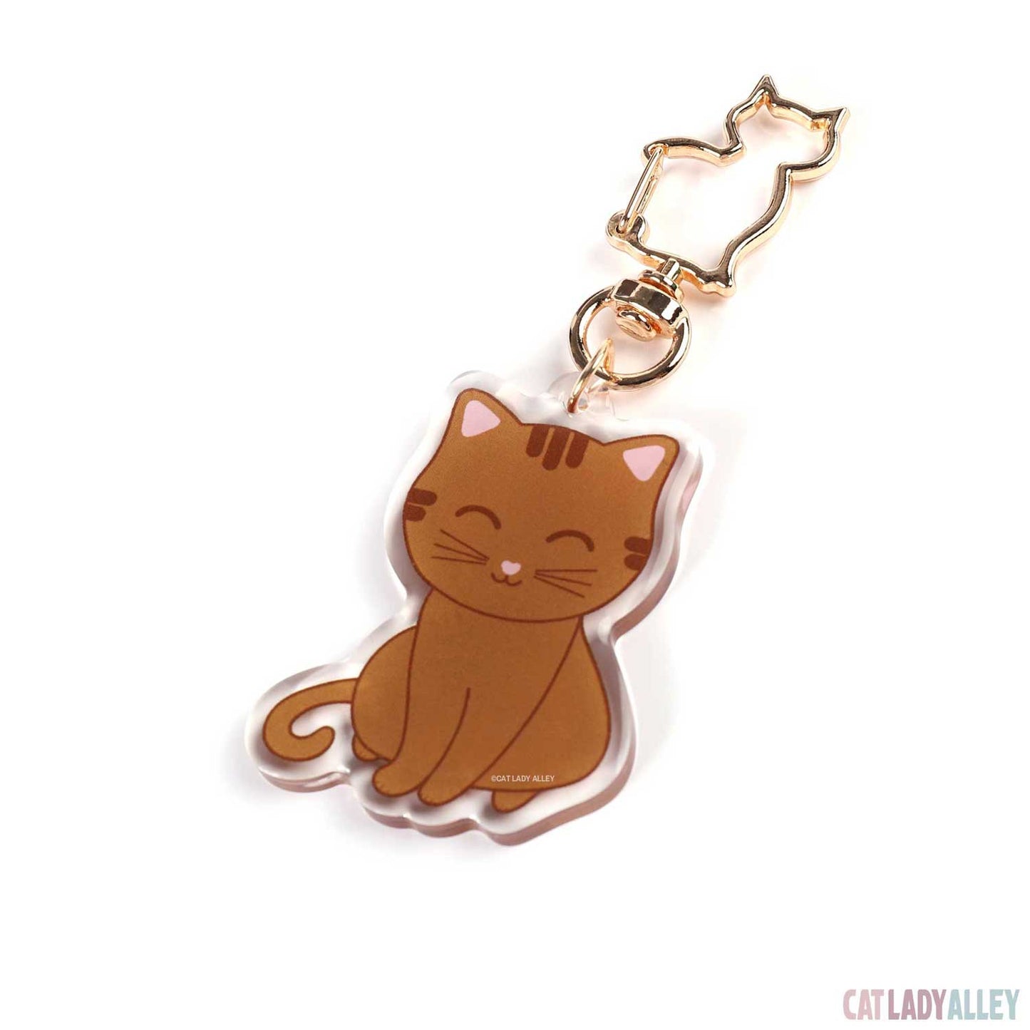 brown tabby cat acrylic keychain