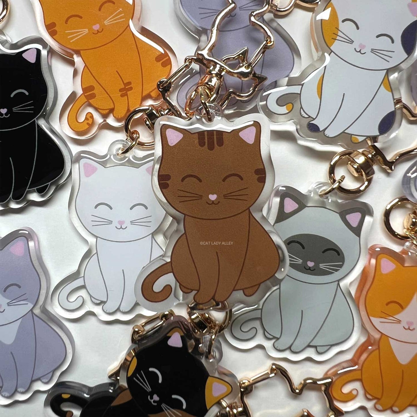 Brown Tabby Cat Keychain