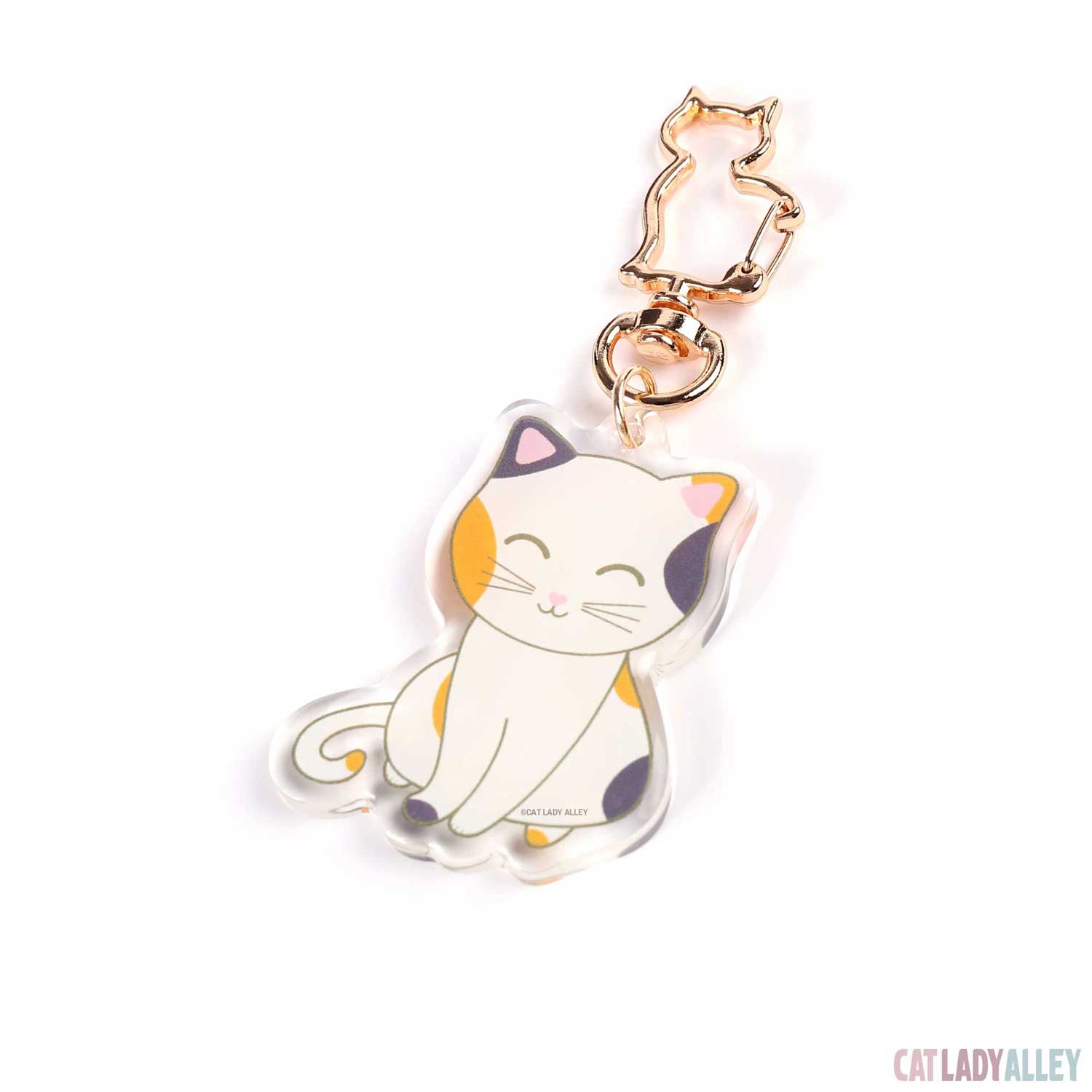 calico cat acrylic keychain