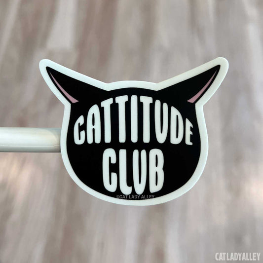 Cattitude Club Cat Sticker airplane ears