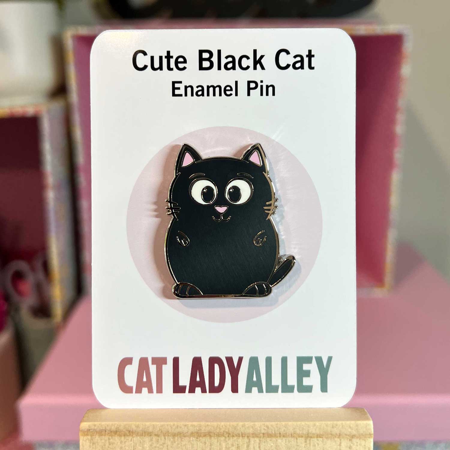 black cat hard enamel pin