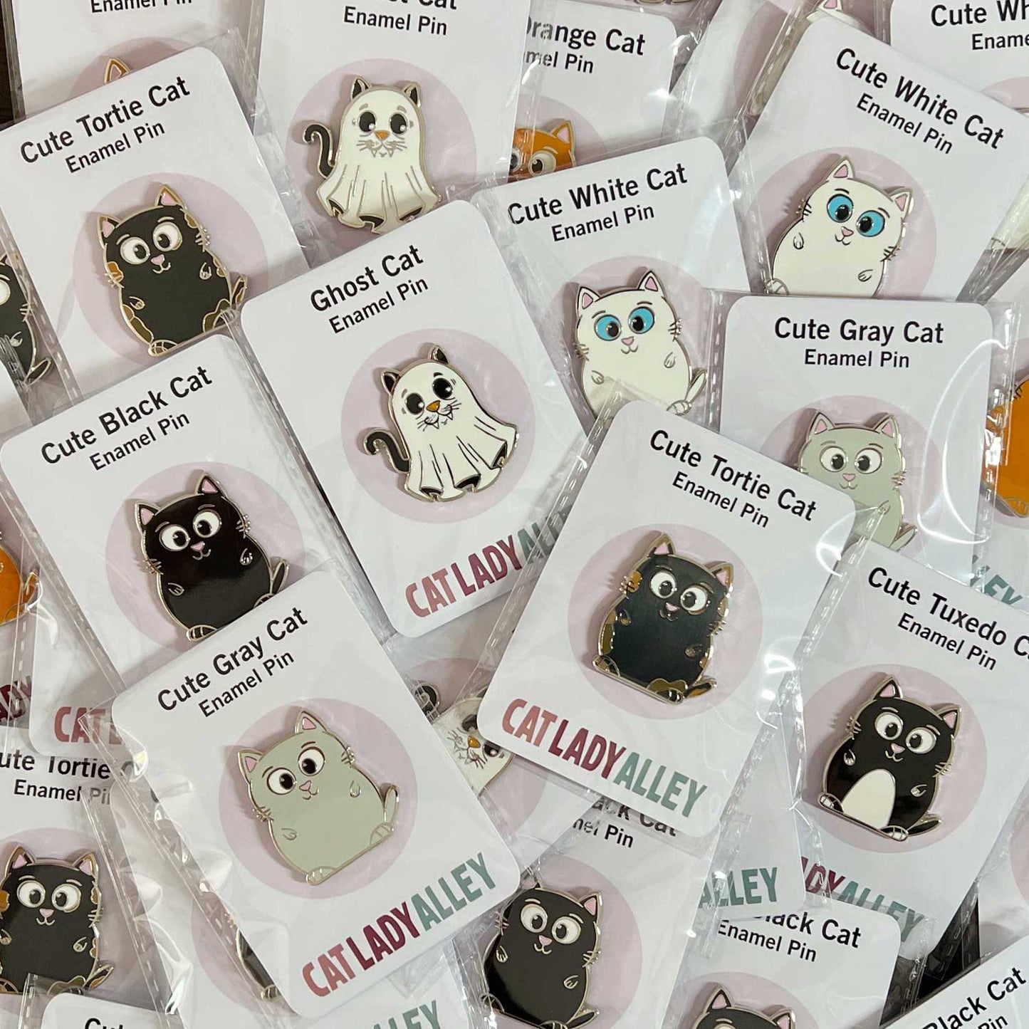 set of cat enamel pins