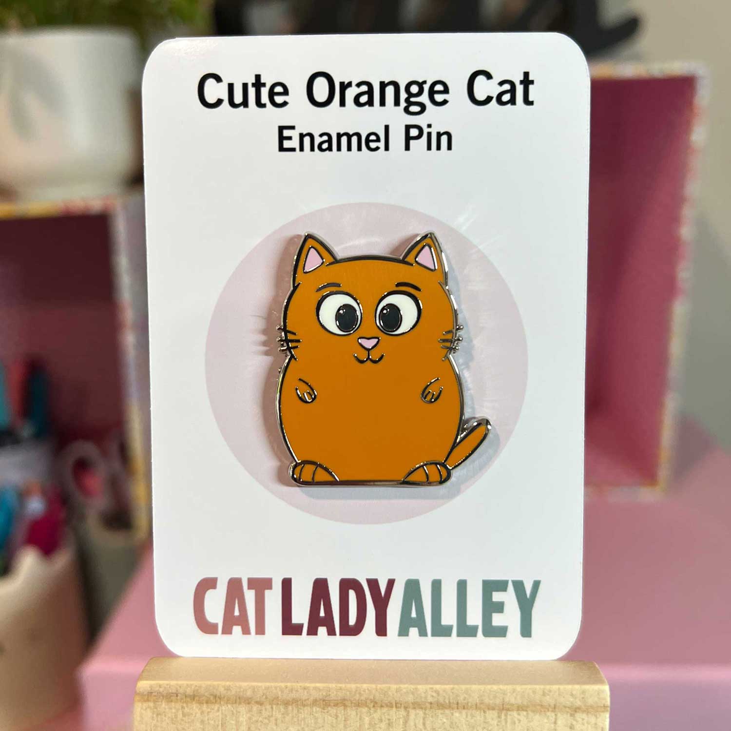 ginger cat hard enamel pin