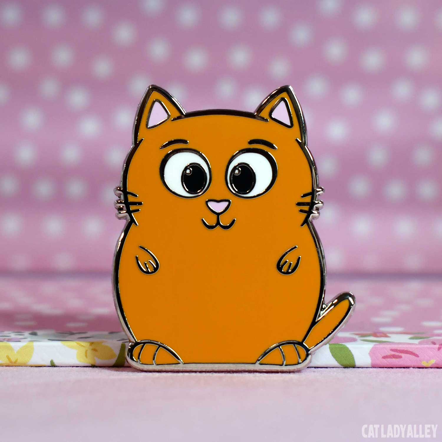 ginger cat hard enamel pin