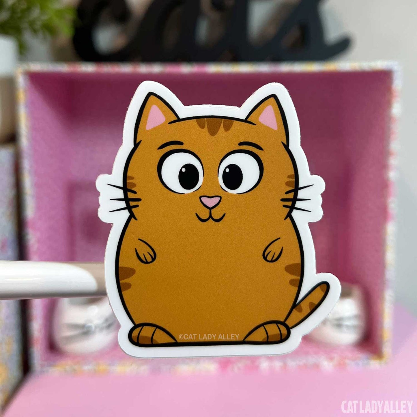 cute ginger tabby cat sticker