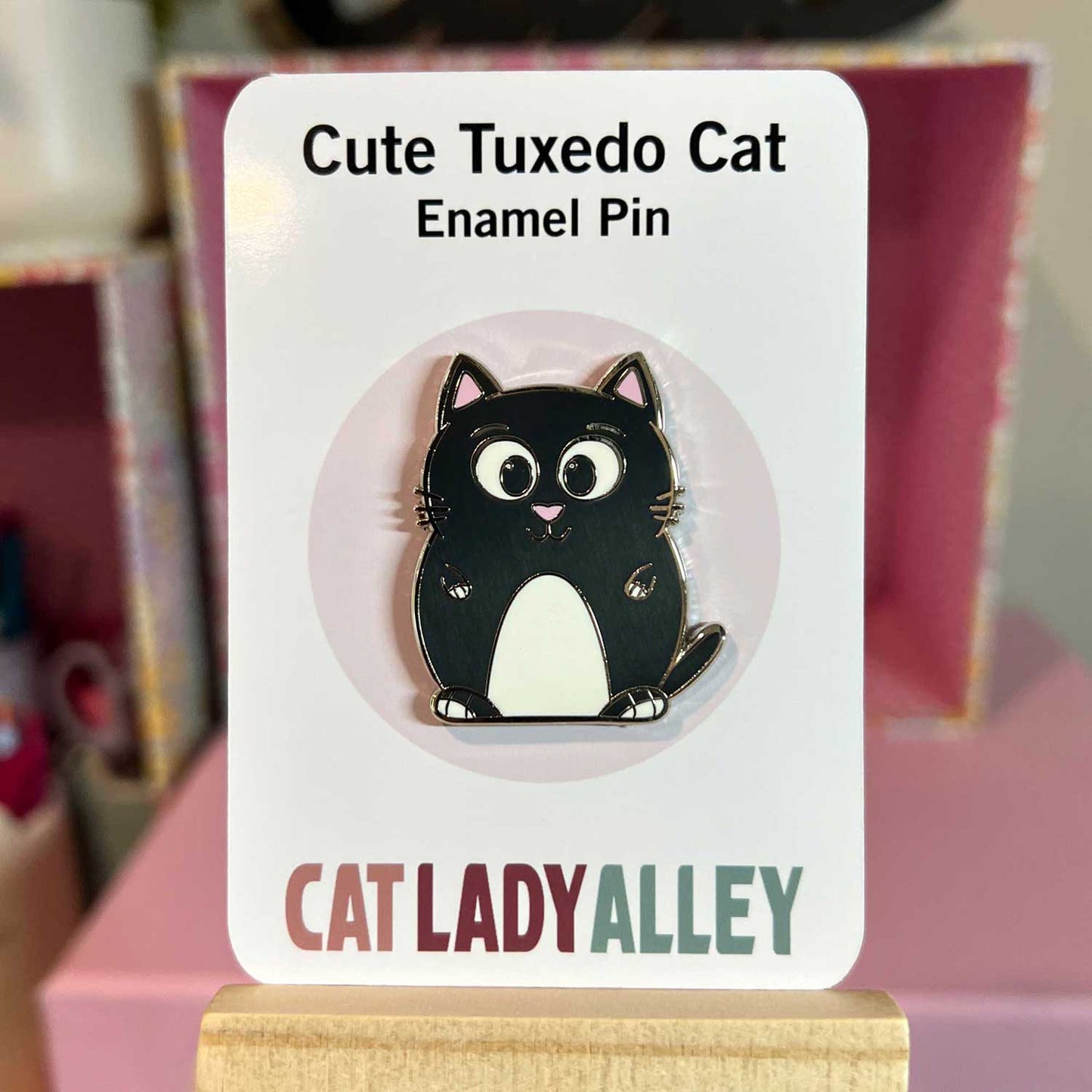 black and white hard enamel pin