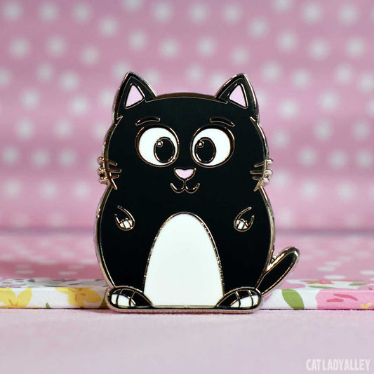 tuxedo cat hard enamel pin