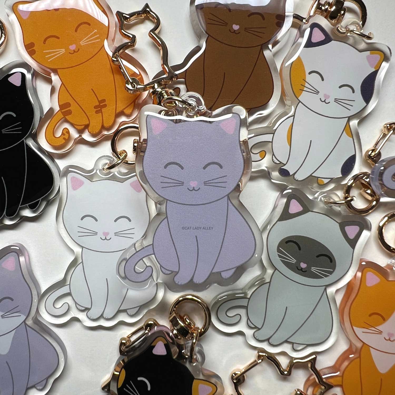 Gray Cat Keychain