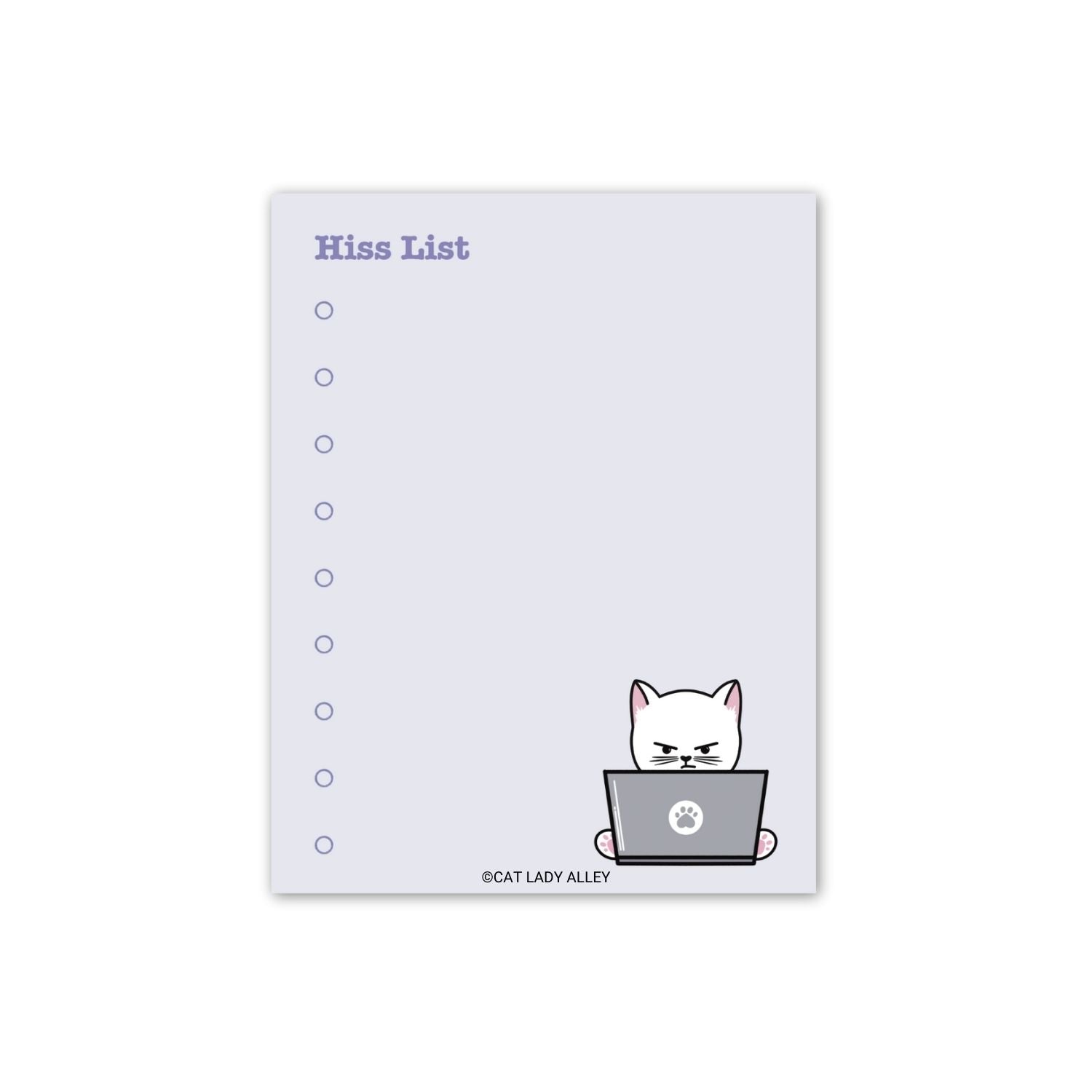 Hiss List Mini Cat Notepad