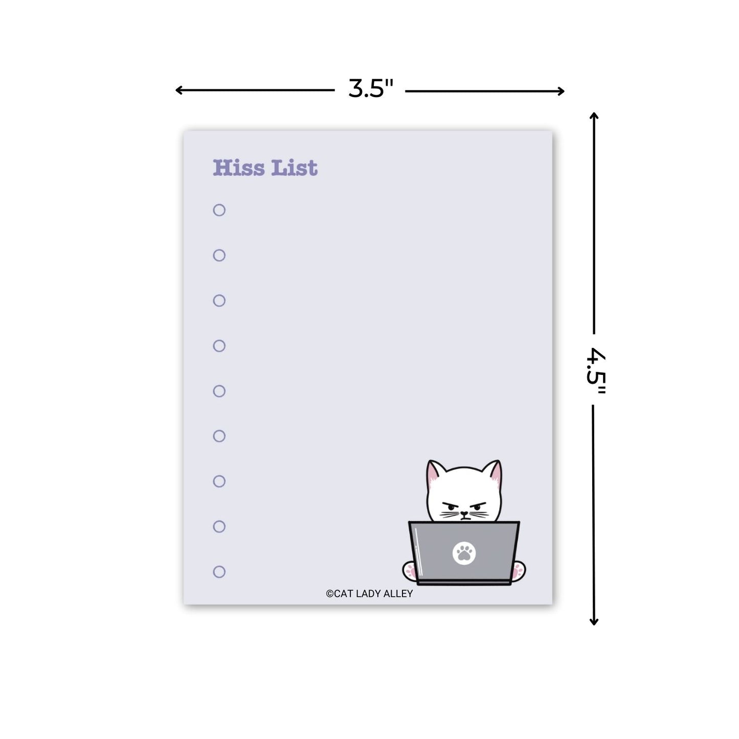 Hiss List Mini Notepad purple