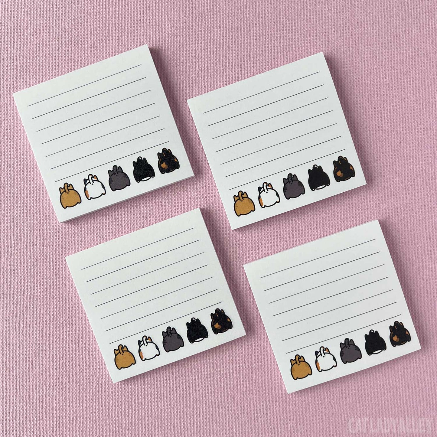 cute sticky notes with cat butts