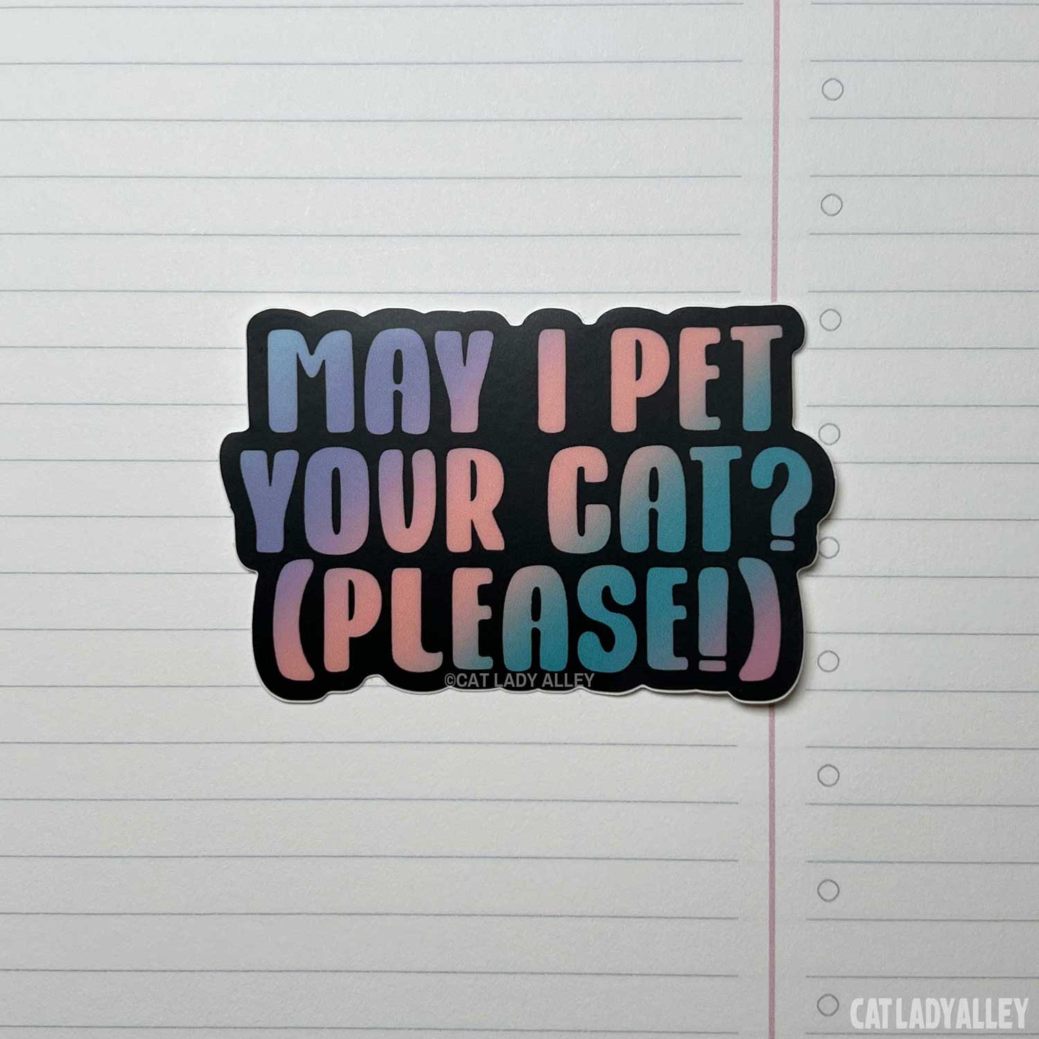 May I Pet Your Cat? colorful cat Sticker