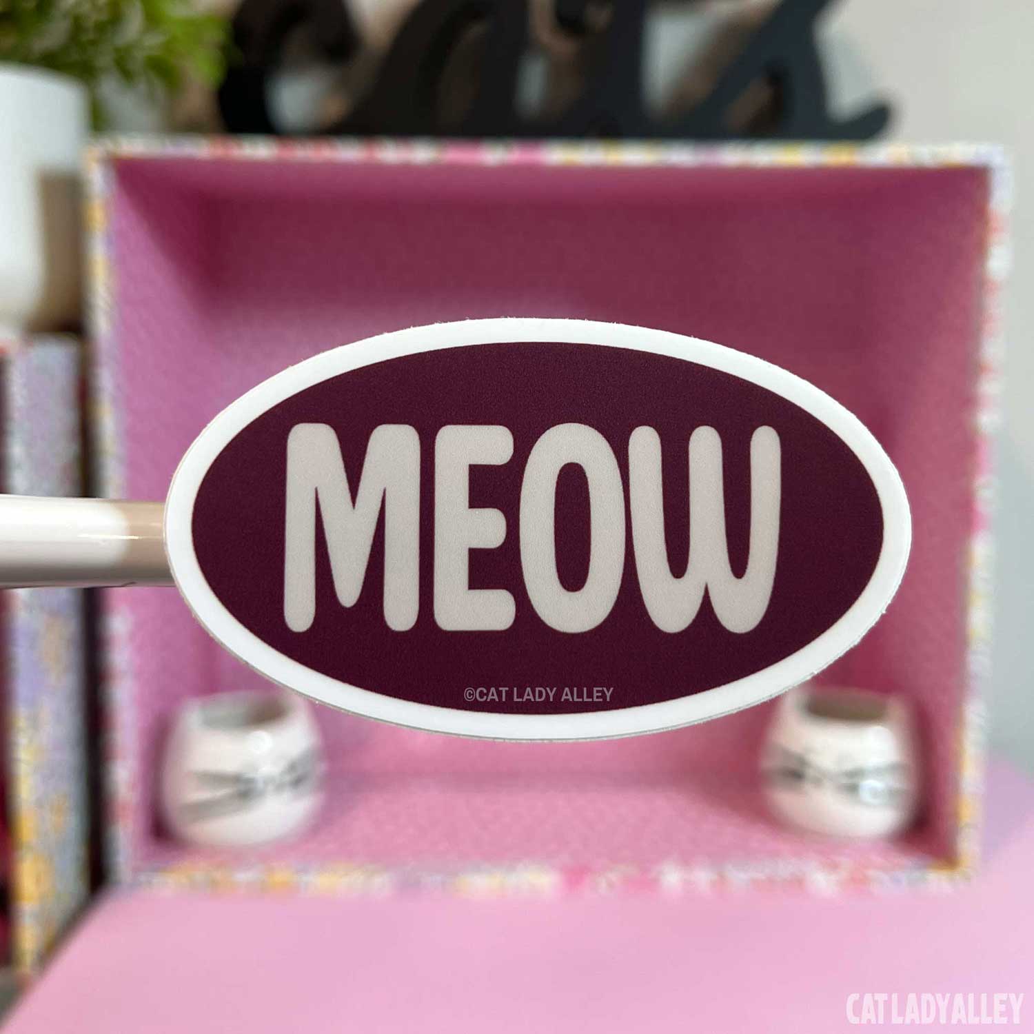 oval meow cat sticker