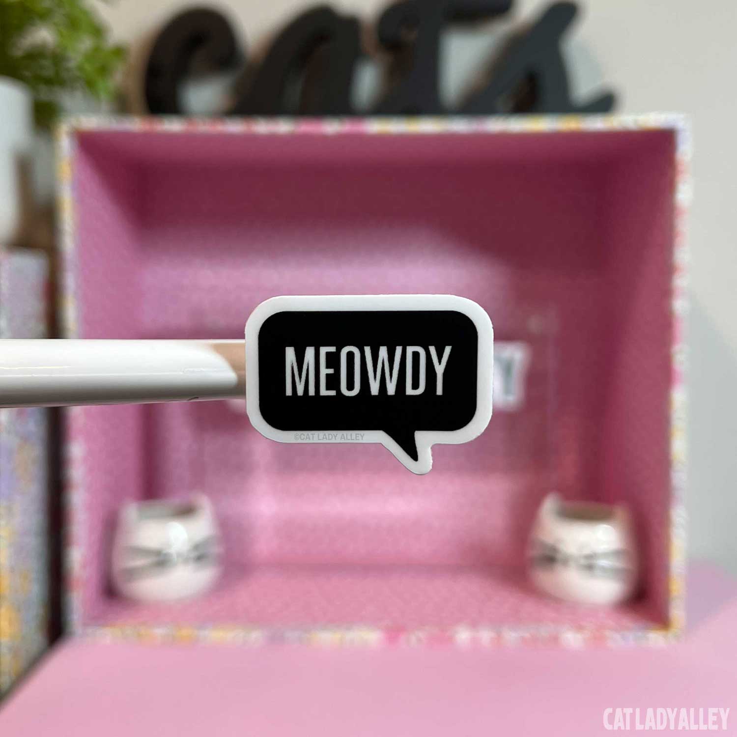 Meowdy Word Bubble Sticker (mini sticker)