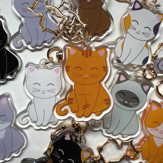 Orange Tabby Cat Keychain