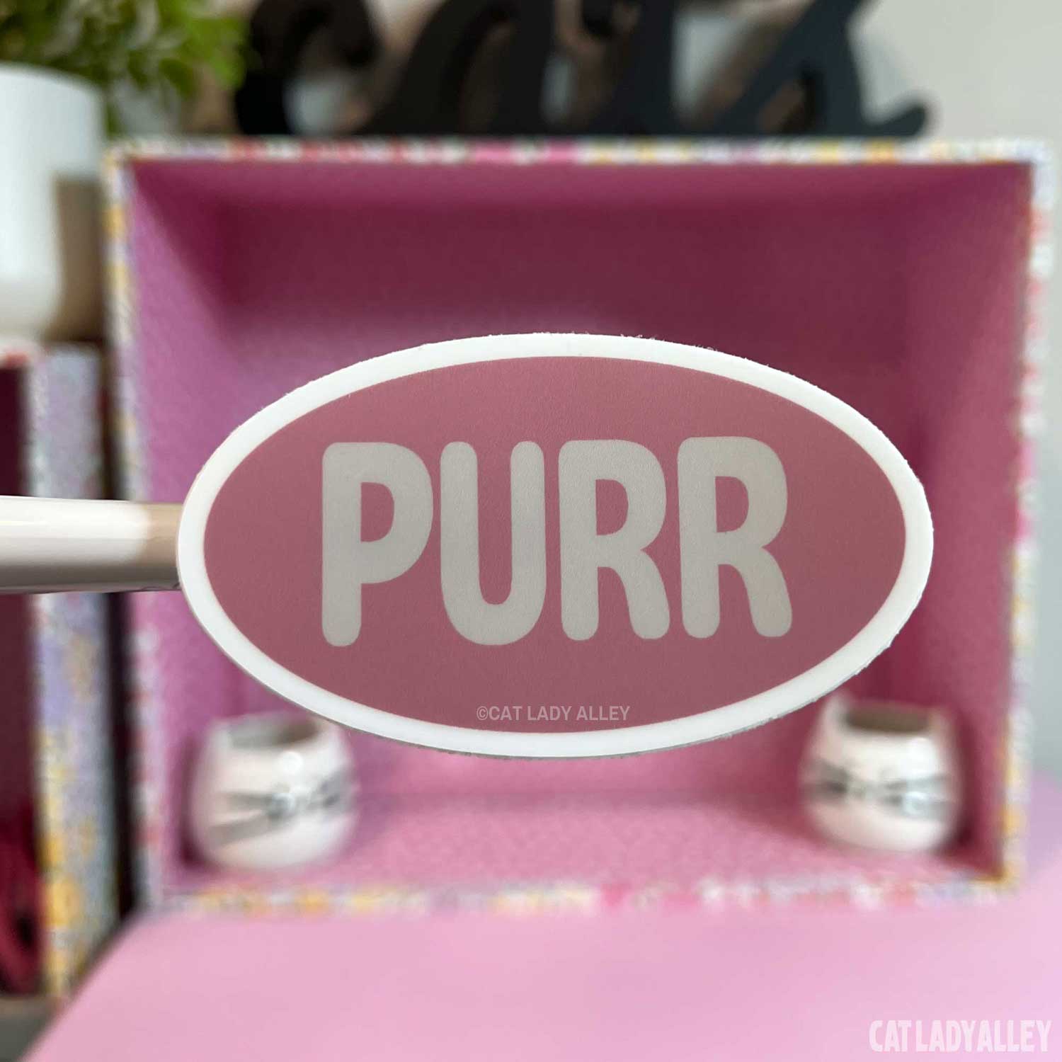 oval purr cat sticker