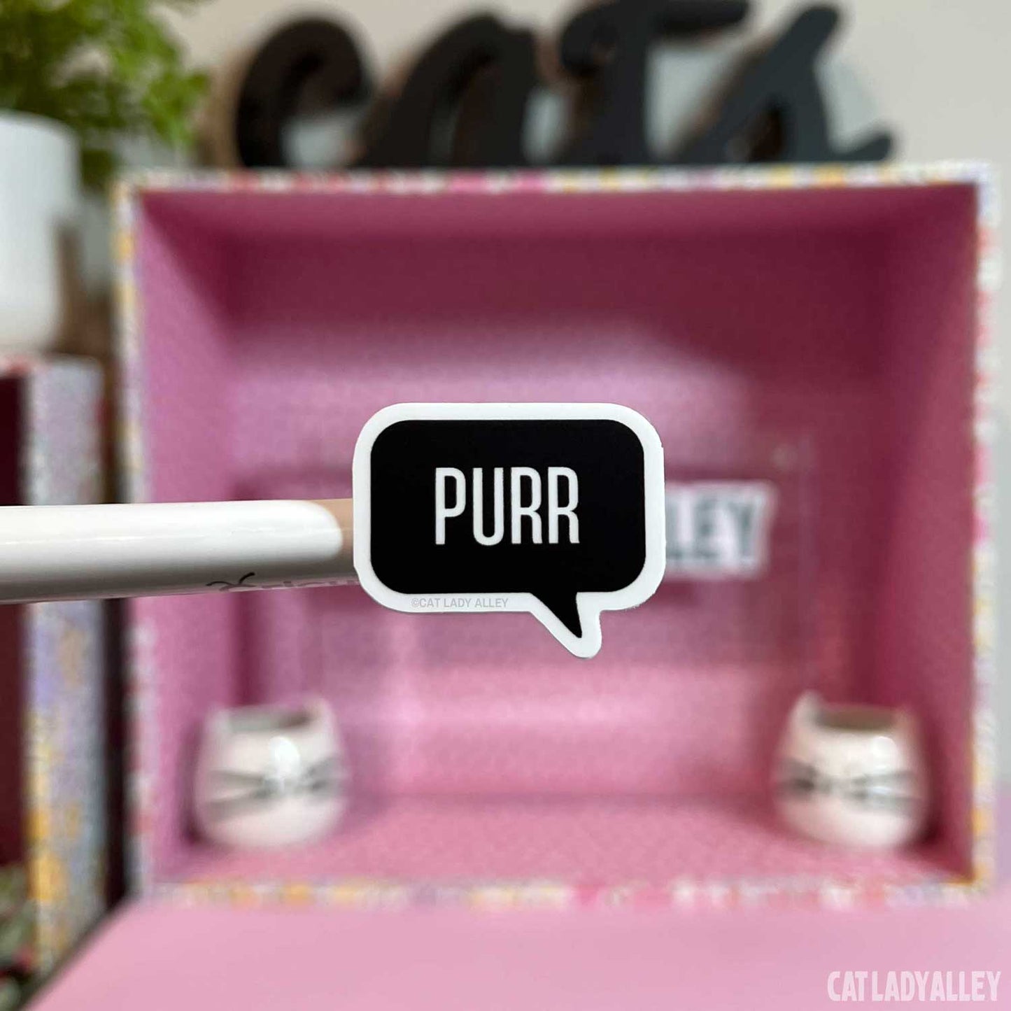 Purr Word Bubble Sticker (mini sticker)