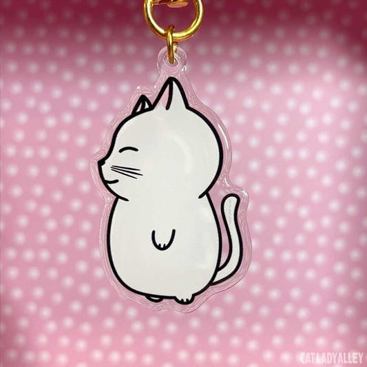 happy cat keychain charm